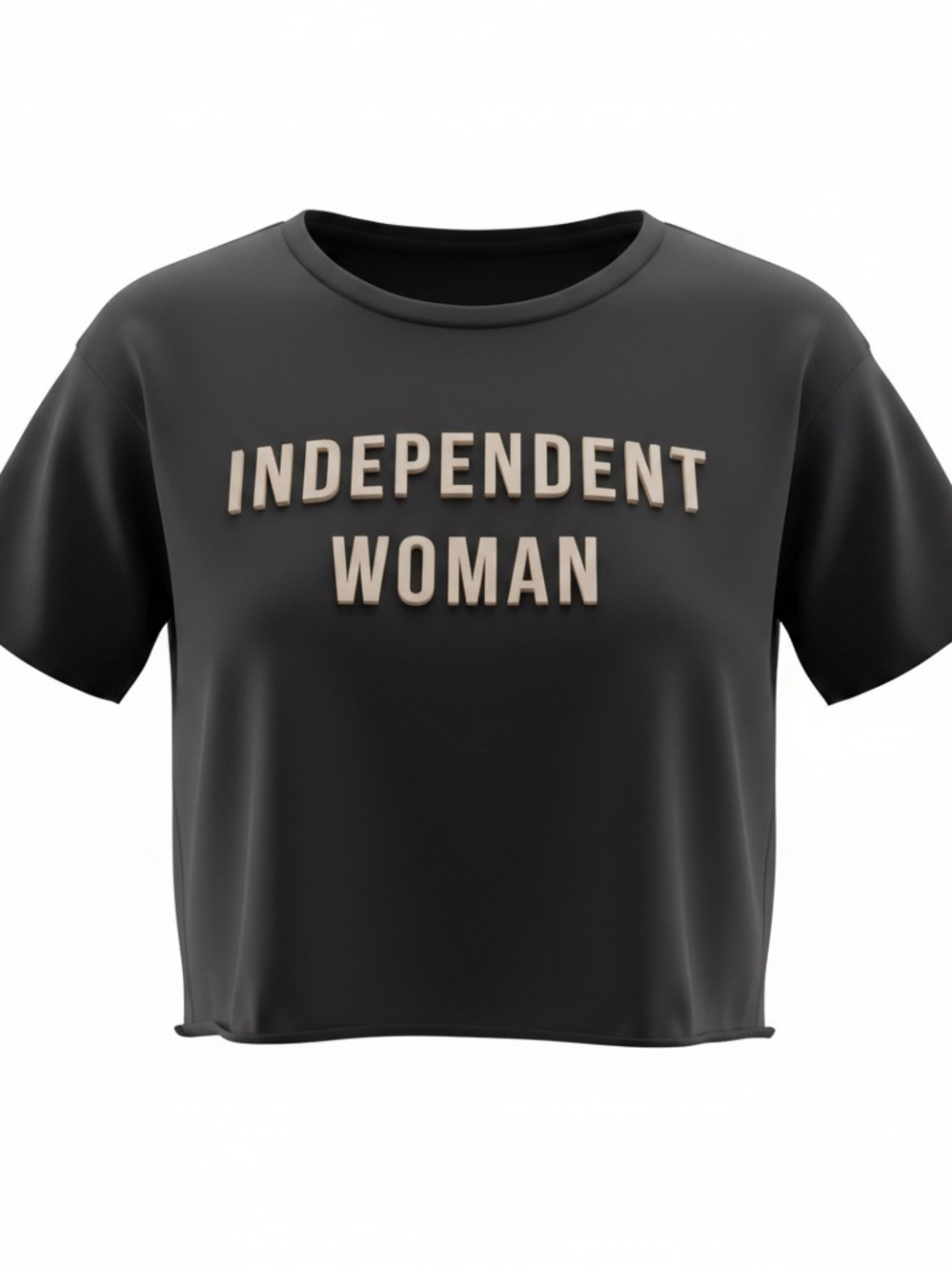 Black Queen Bees Independent Woman Graphic Cropped T-Shirt XL Cotton Blend